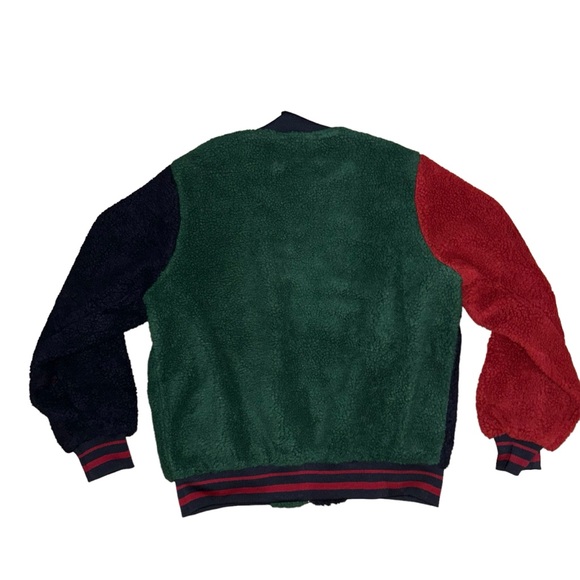 Staple Pigeon Green Sherpa Varsity Jacket Multi Color Men’s Size Medium - Picture 2 of 6